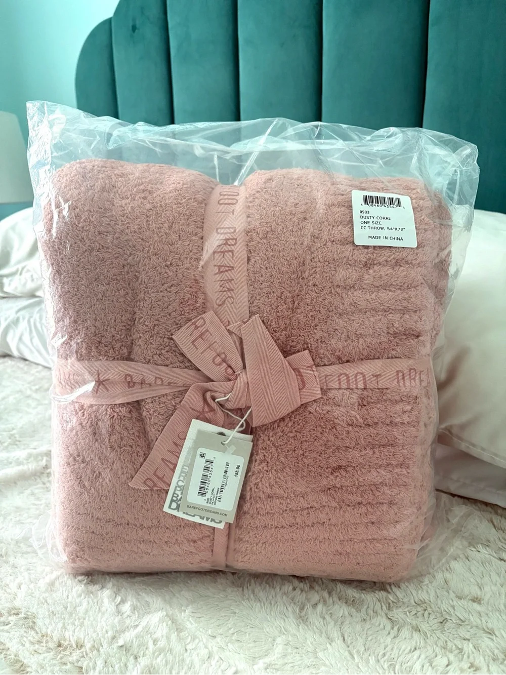 Barefoot Dreams Dusty Coral Plush Throw Blanket NWT